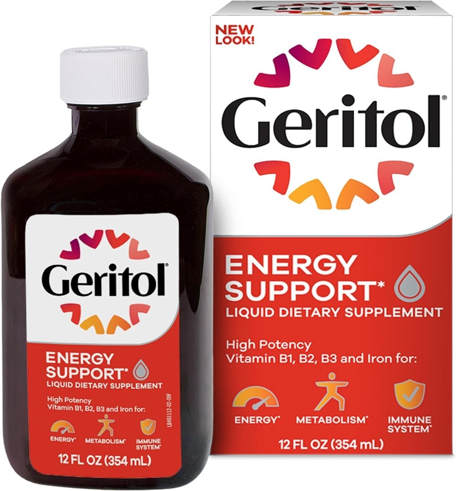 Geritol Liquid Multivitamin and Iron Supplement for Energy Support 12 Fl OzH