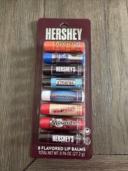8 Hershey Flavored Lip Balm Chapstick Reeses York Whopper Smores Mounds New Pack