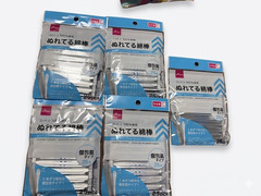 Daiso Wet Cotton Buds 125 pcs (25×5 packs) Individually Wrapped Swabs Made in Ja
