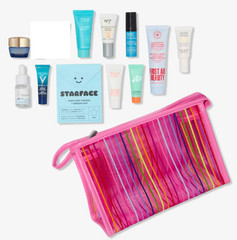 ULTA BEAUTY 12pc Deluxe Skincare Sample Gift Set, includes travel cosmetic bag
