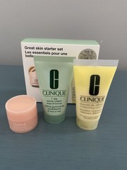 CLINIQUE Great Skin Starter Mini Set 3 Pc Set 7 Day Scrub/Lotion/All About Eyes