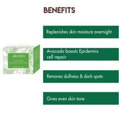 Jovees Herbal Night Cream with Avocado for Nourishing and Glowing &even Skin 50g