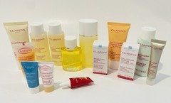 Large 14-Piece Clarins Skin Care Mixed Lot – Treatment Oil, Cleanser, Etc.