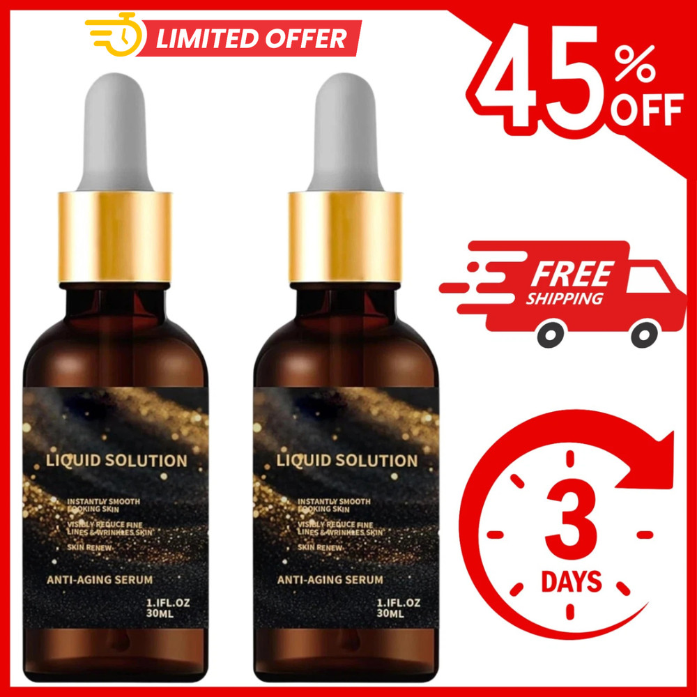 2 PCS Liquid Solution Anti Aging Serum, Intensely Firms Skin Antiaging.