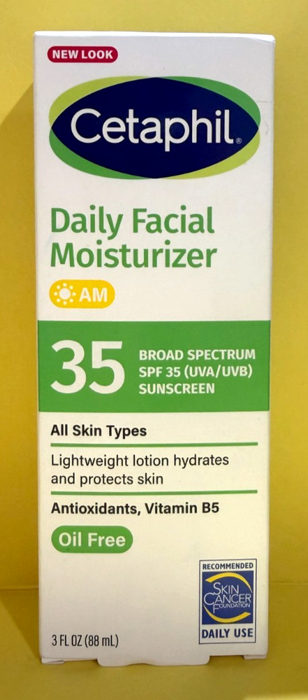 Cetaphil Daily Facial Moisturizer SPF 35 Sunscreen 3 oz Exp 08/2027