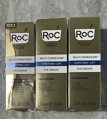 3 Pack RoC Multi Correxion Even Tone Lift Eye Cream Niacinamide 0.5 oz