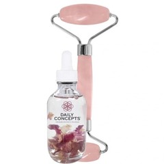 Daily Concepts Facial Roller Rose Quartz + Rose Multi-use Oil New in Box