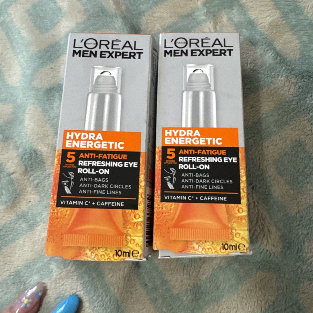 2 Pack L’Oreal Men Expert Hydra Energetic Eye Roll-On 10ml Anti-Fatigue New
