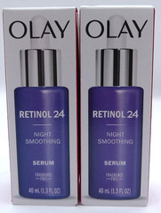 2Pk- Olay Retinol 24 Night Smotthing Serum, Fragrance Free, 1.3 Fl. Oz. Each
