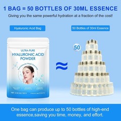 Hyaluronic Acid Serum Powder for Skin,Low and High Molecular Weight,Cosmetics Gr