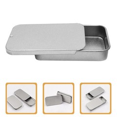 18 Pcs Tinplate Candy Cases with Lids Empty Rectangular Metal Storage Tins