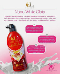 Deli Skin Nano White 20X Gluta (RED) Intensive Body Lotion SPF50 PA+++ 500ml