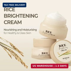 SKINFOOD Rice Brightening Cream, Korean Face Moisturizer with 48 Hours Fermented
