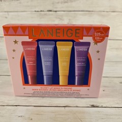 NEW Laneige Glowy Lip Minis 4 Pc Set Berry Blueberry Mango Gummy Bear Lip Balm
