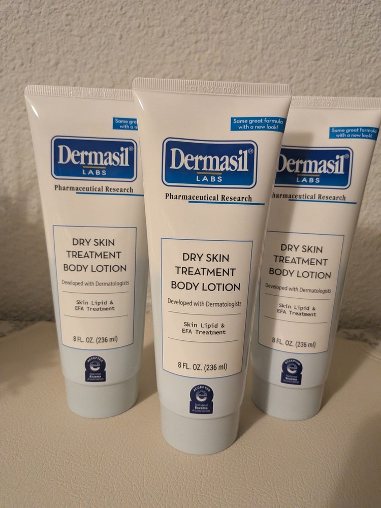 Lot Of 3 – Dermasil Dry Skin Treatment Body Lotion Skin Lipid EFA Treatment