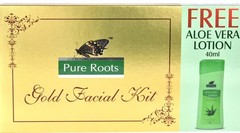 Pure Roots Gold Facial kit With Free Aloevera Lotion 100g Free Shipping