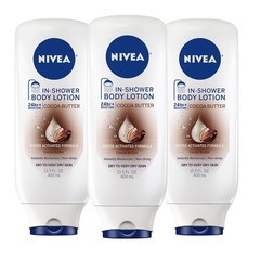 NIVEA Nourishing In Shower Body Lotion, Cocoa Butter, 13.5 Fl Oz, 3-Pack
