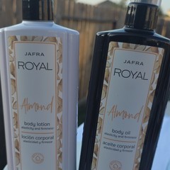 JAFRA Royal Almond Body Lotion & Body Oil Set Firming Moisturizer Almond 475 Ml