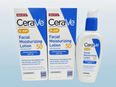 CERAVE AM FACIAL MOISTURIZING LOTION SPF 50 3 OZ BOXED EXP: 2027 SET OF 2