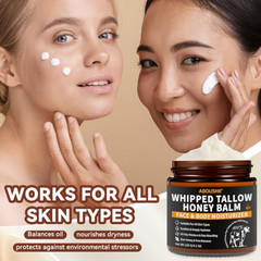 Beef Tallow for Skin, Tallow and Honey Balm for Face, Organic Grass-fed Beef
