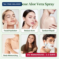 Aloe Vera Spray 180 ml – 99% Organic Pure Aloe Vera Spray for Face, Body & Hair,