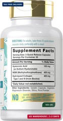 Carlyle Hyaluronic Acid Complex 900 mg | with Collagen and MSM | 90 Capsules | N