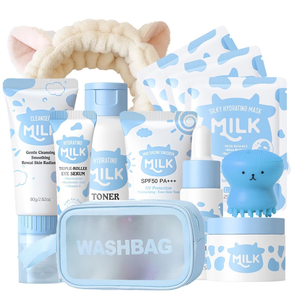 Kids & Teens 12-in-1 Skin Care Gift Set – Face Wash & Moisturizer for Ages 8-12