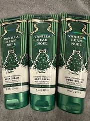 QTY 3 Bath & Body Works VANILLA BEAN NOEL Body Cream Lotion Moisturizer 8oz NEW
