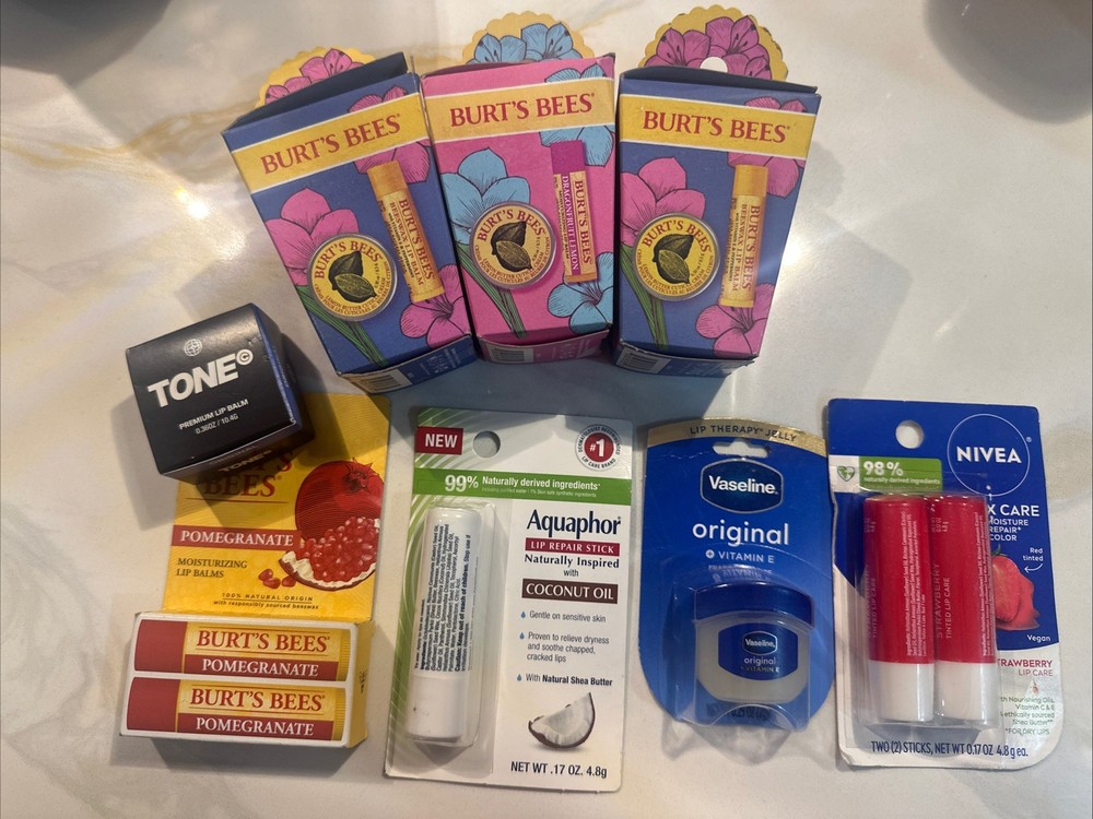 LOT!!! Lip Balms Burt’s Bee, Vaseline & Nivea, Tone, Aquaphor