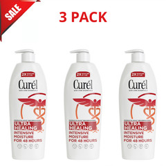 Curél Ultra Healing Intensive Moisture Lotion 20 fl oz Fragrance Free, 3 Pack