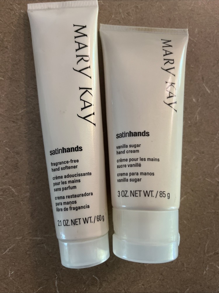2X LOT – Mary Kay SATIN HANDS FRAGRANCE FREE HAND CREAM & Hand Softener – 3 oz