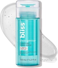 Bliss Clear Genius Clarifying Toner + Serum – 4.3 Fl Oz – Purifies Pores, Tones,