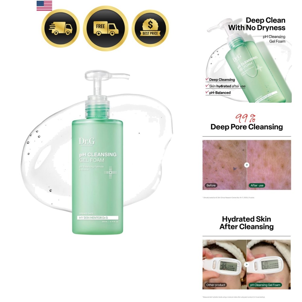 pH Cleansing Gel Foam – Everyday Gentle Face Cleanser for All Skin Types – pH…
