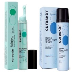CureSkin Glow Support Combo Cream & Eye Gel Brightens, Reduces Tan Revives Look