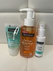 Neutrogena Bundle Oil Free Acne Wash, Evenly Clear Treatment, Even Clear Moistur