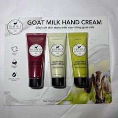 Dionis Goat Milk Skincare 3 Pack Assorted Scented Hand Creams, 2½ oz