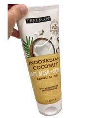 🥥 FREEMAN 6 Oz. Tube 🥥🫧 ●INDONESIA COCONUT● 🥥 Face Mask + Scrub Exfoliating.