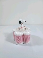 Peanuts New 2024 Snoopy Cotton Swap 500 Piece Set Pink/White