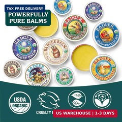 Badger Healing Balm, Hard Working Hands Cream, Organic Hand Cream for Dry Cracke