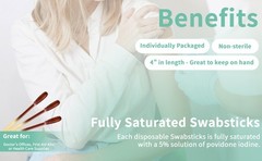 Listed Item of HSA/FSA Premium Organic Cotton Iodine Swabs – Individually