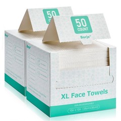 Face Towels XL, Disposable Face Towel 10&Prime; x 12&Prime;, 100 Count (2 Packs of 50), 1…