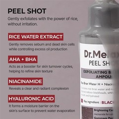 1-3X Dr. Melaxin Peel Shot Glow Black Rice Peeling Ampoule, Exfoliating Scrub~