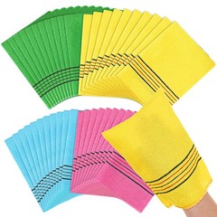 50 Pcs Korean Exfoliating Washcloth Large Large, Green, Blue, Pink, Yellow