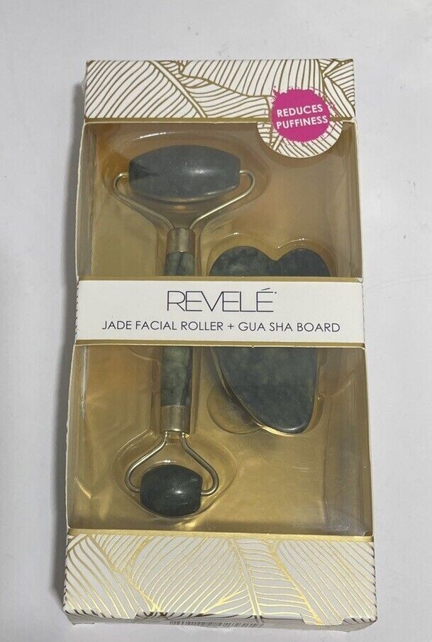 Revele Jade Facial Roller + Gua Sha Board NIB FREE SHIP NIB