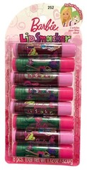 Vintge BONNE BELL Lip Smacker BARBIE #252 8pc Bubble Font PINK & TREAT Balms &rsquo;09