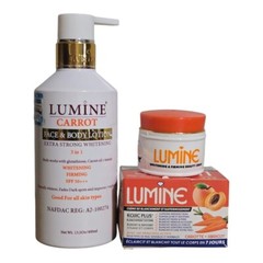 Lumine Carrot Body lotion, Kojic Plus Brightening & Firming Beauty Cream.