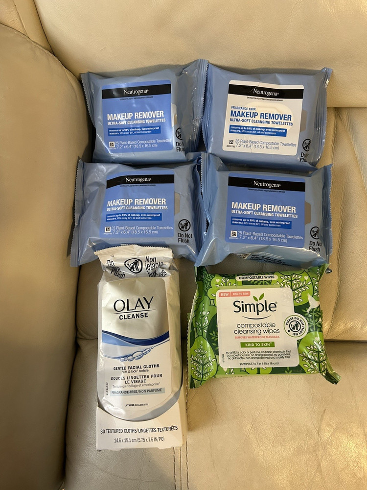 Neutrogena Makeup Remover Facial Towelette Simple Olay Cleanse total 155 wipes