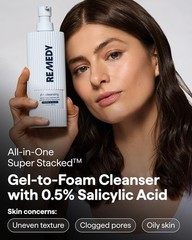 Remedy Gel To Foam Cleanser Gentle Exfoliating Face Wash Salicylic Acid 12 Fl Oz