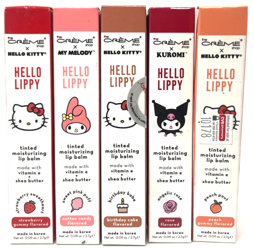 (5) The Creme Shop Hello Kitty Hello Lippy Lip Balm Sealed No Repeat Colors