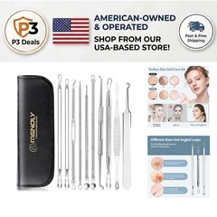 Professional Pimple Popper Tool Set with Leather Case – Clear Your Skin Safely